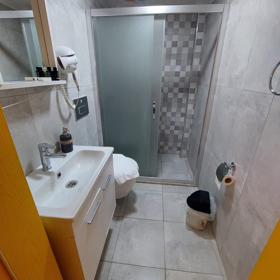 Standard Triple Room | Bathroom | Shower, hair dryer, slippers, towels