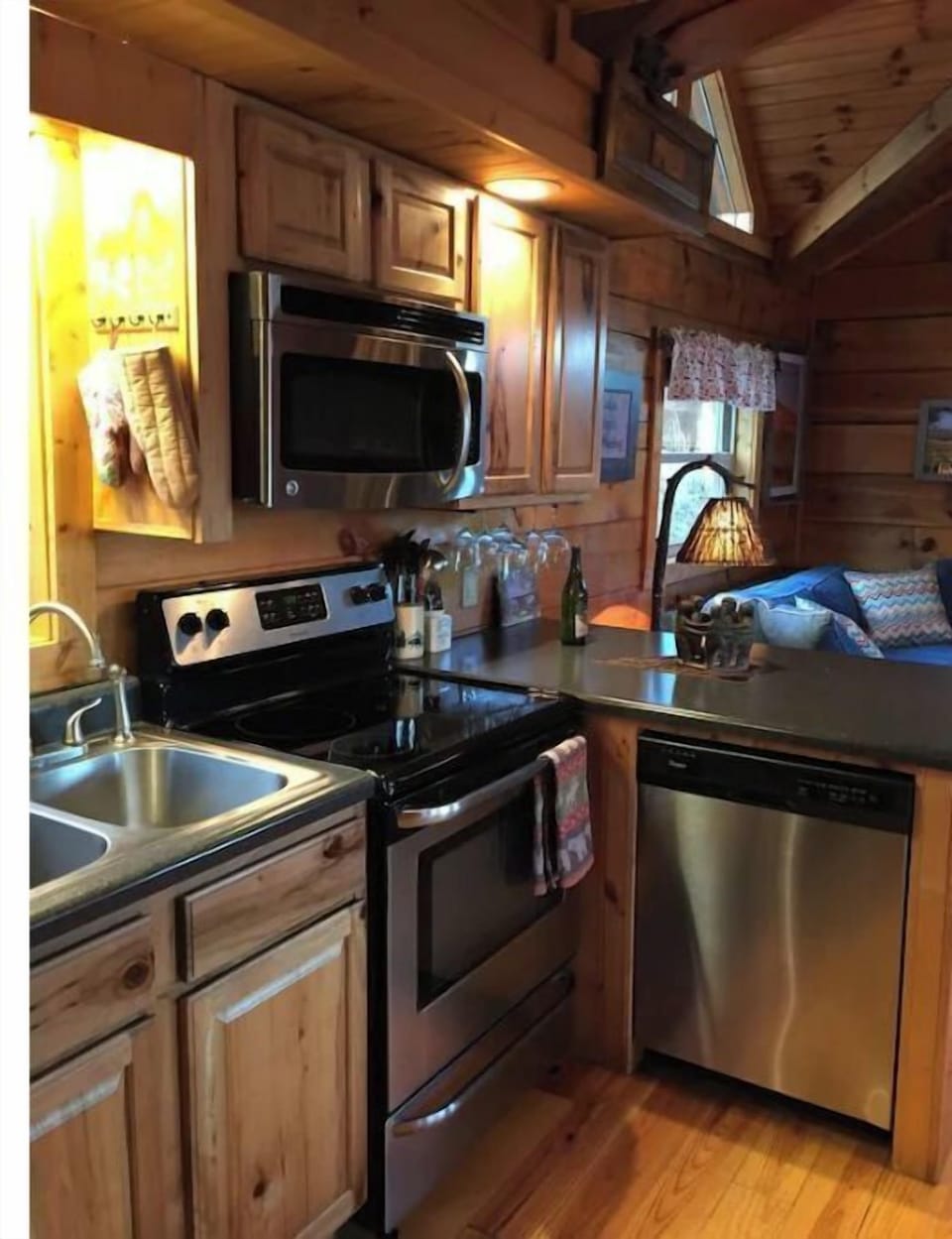 Kitchen with stainless steel appliances