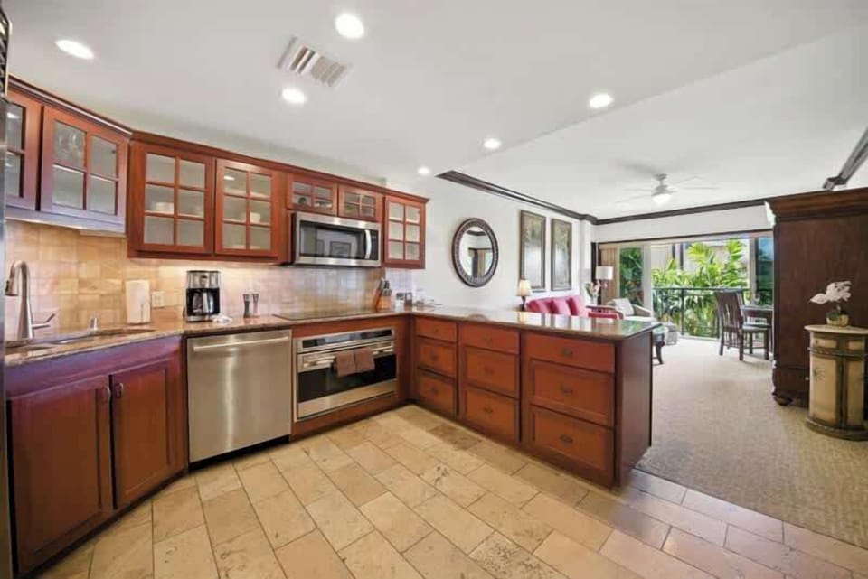 Open-concept living: cook, dine, and relax all in one elegant space