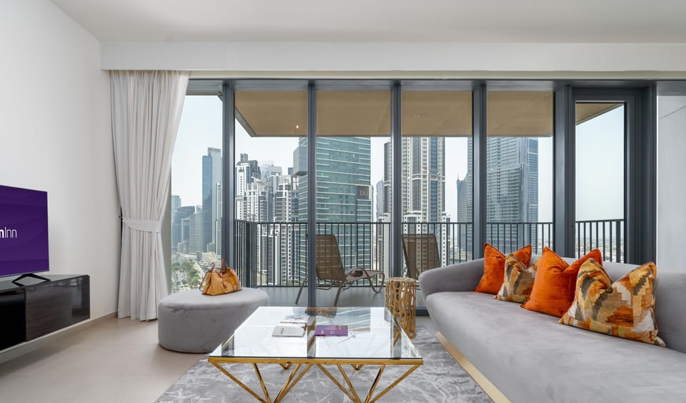 Luxury Apartment, City View | Living area | TV