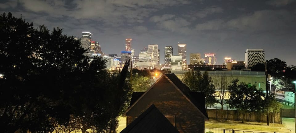 Night View Houston Skyline from 3rd floor balcony