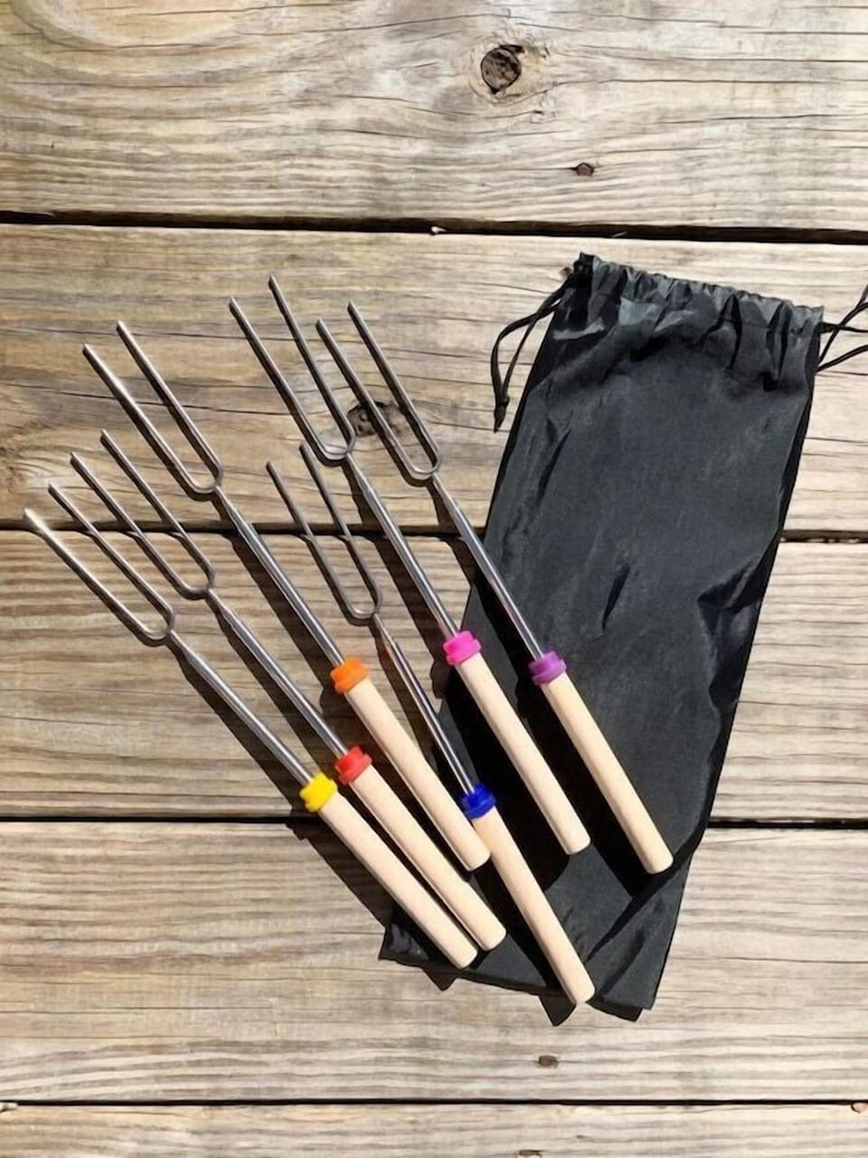 Extendable roasters in a kitchen drawer for s'more memories :)