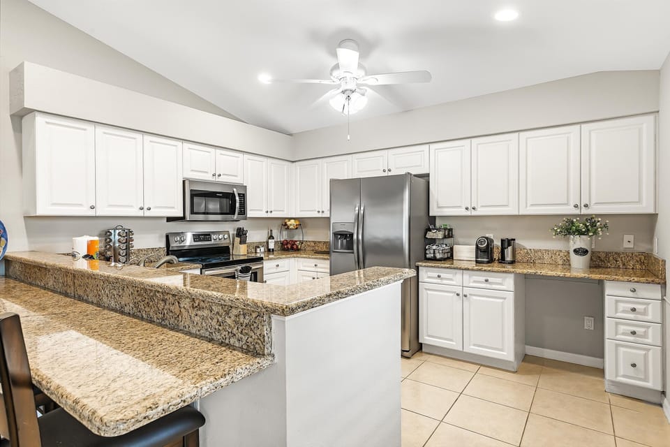 The kitchen is fully-equipped