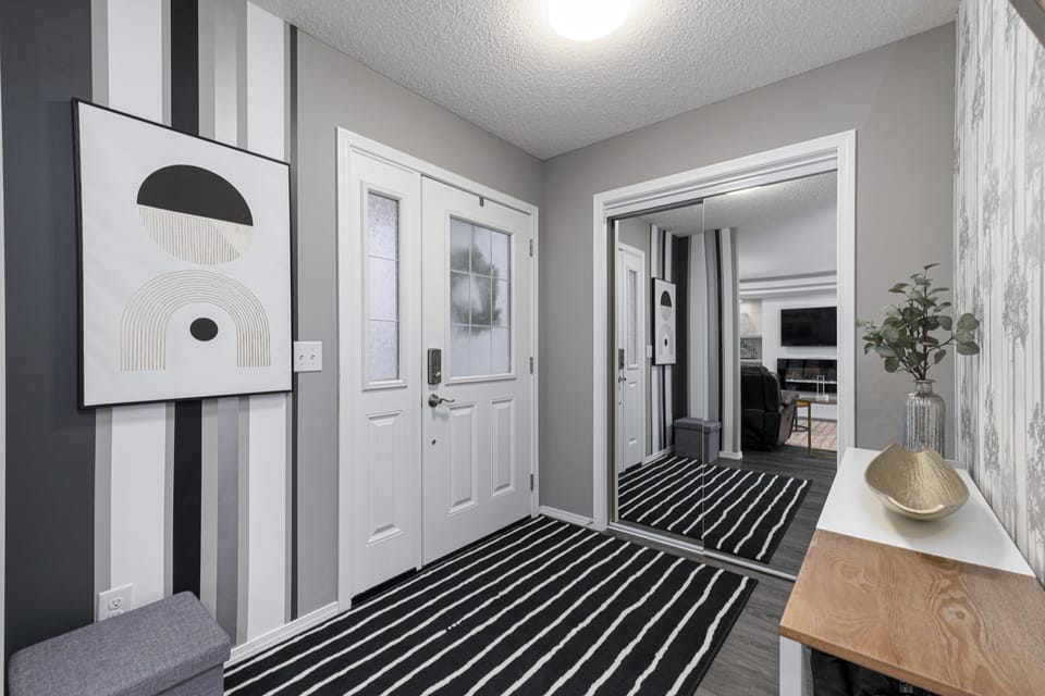 Spacious Front entrance with closet to store personal belongings 
