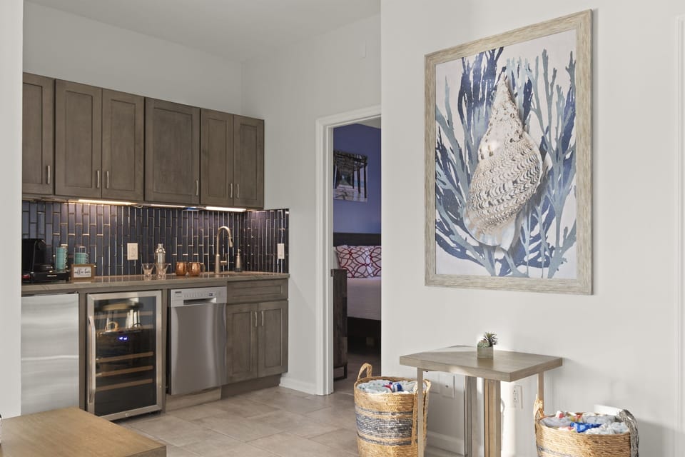 To save the trips up the stairs, prepare your favorite cocktail or mocktail on the 2nd floor.  We also have an espresso machine for that early morning or late afternoon pick me up!
