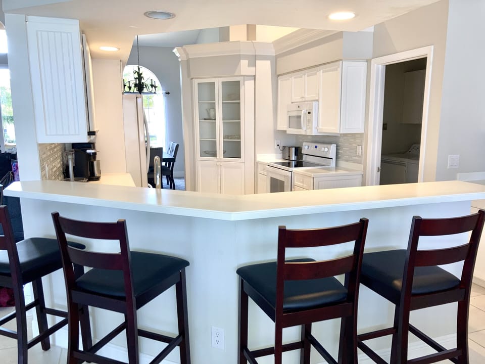 Kitchen bar area with plenty of seating