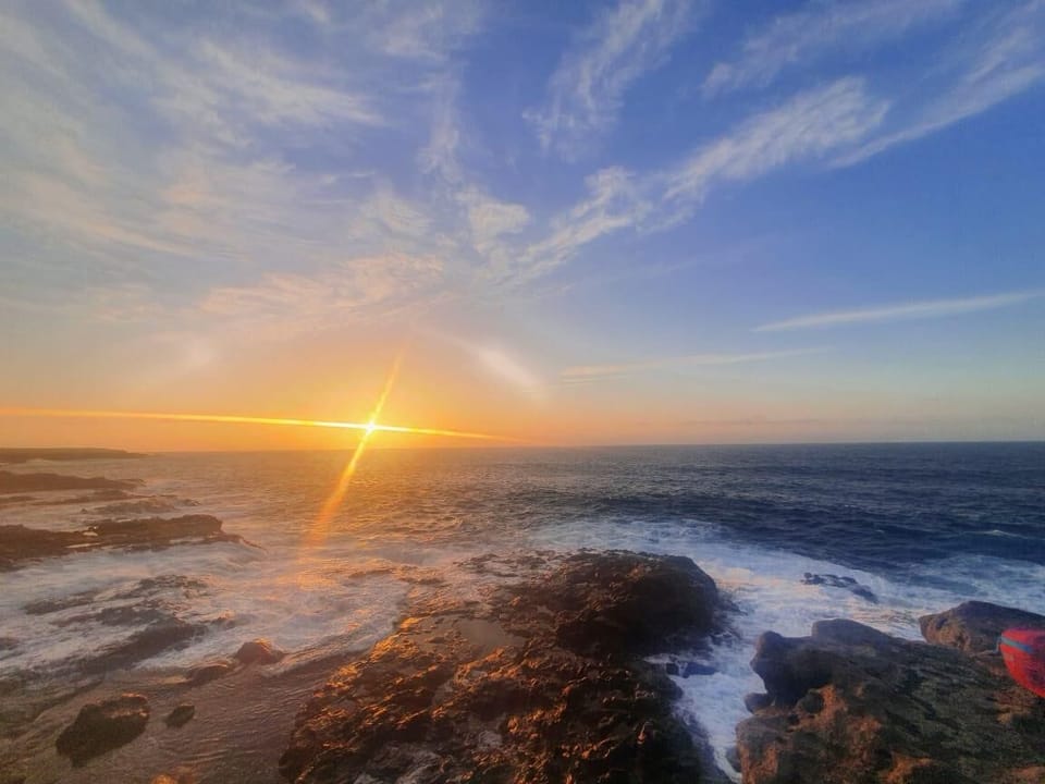 sunset on the local beach
