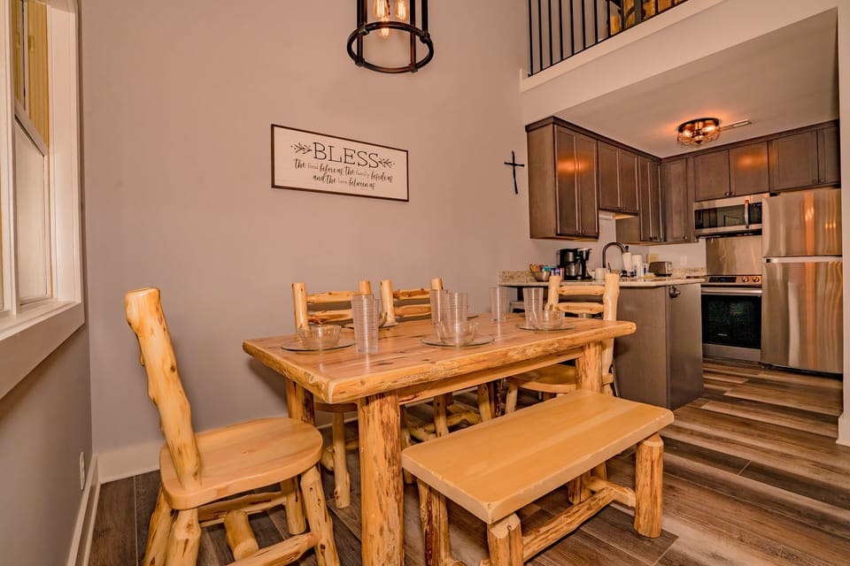 Dining area and kitchen on main level (second floor)