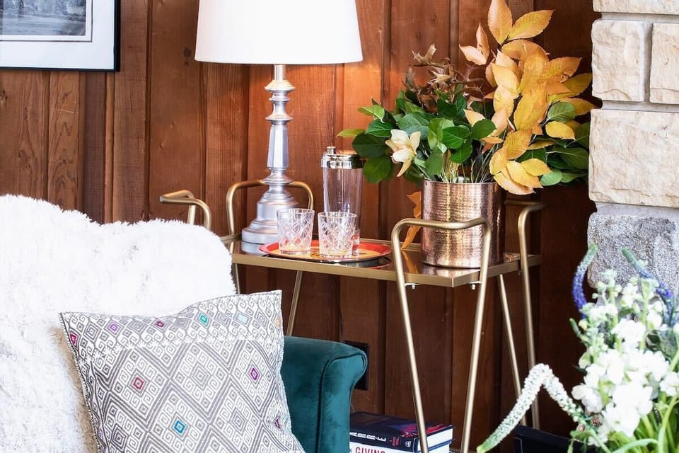 The chalet has many lovely decorative details, like hand-embroidered pillows we collected from our travels. 