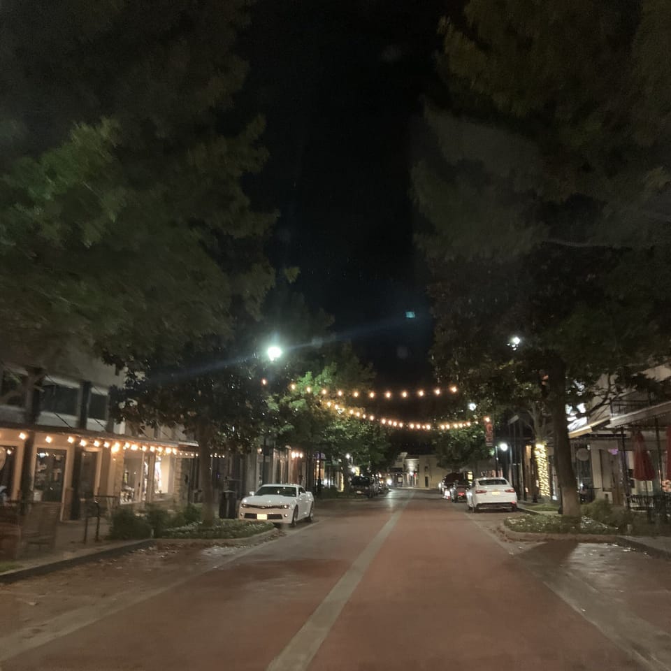 Main st @ night on square 