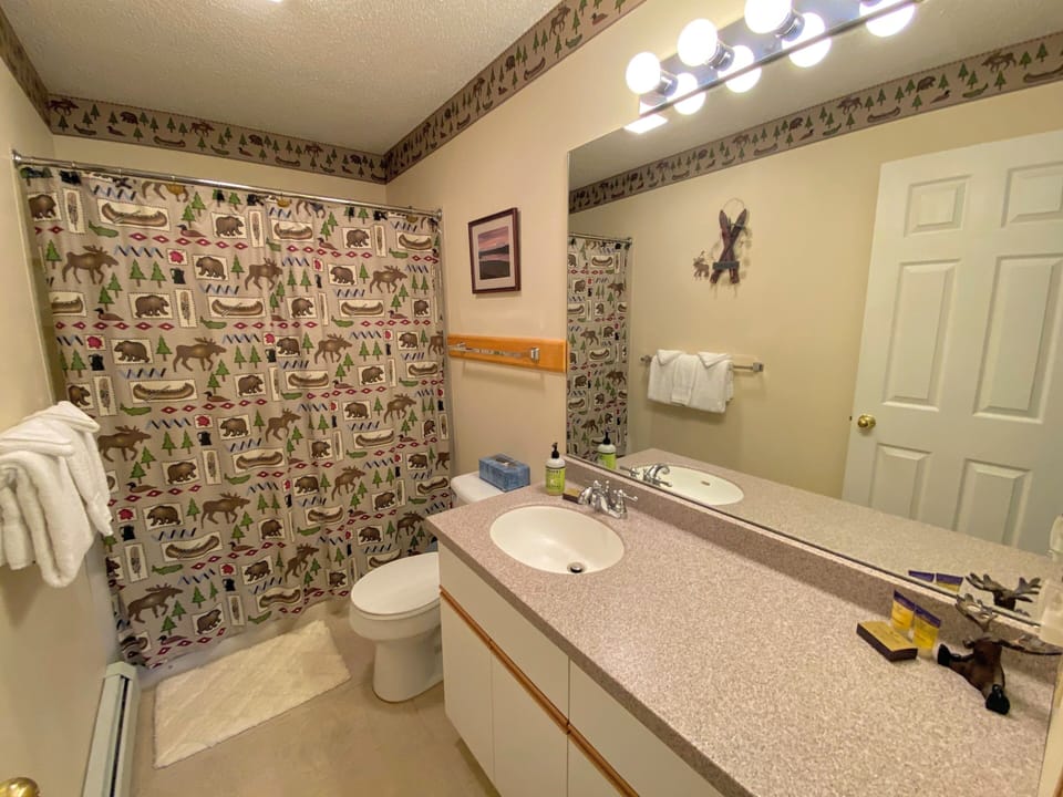 Private bath with shower/tub combo
