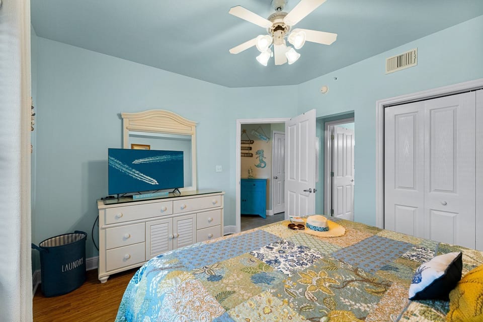 Full size closet and adjoining master bath!