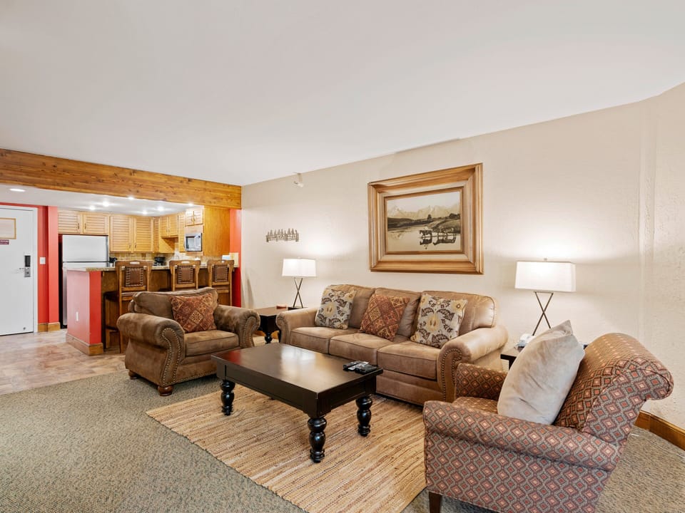 Living Area with Sleeper Sofa / Kitchen