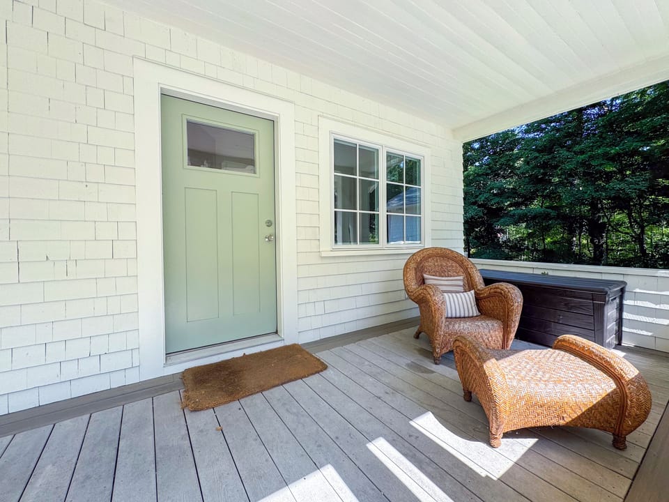Front Porch with lounge and toy chest