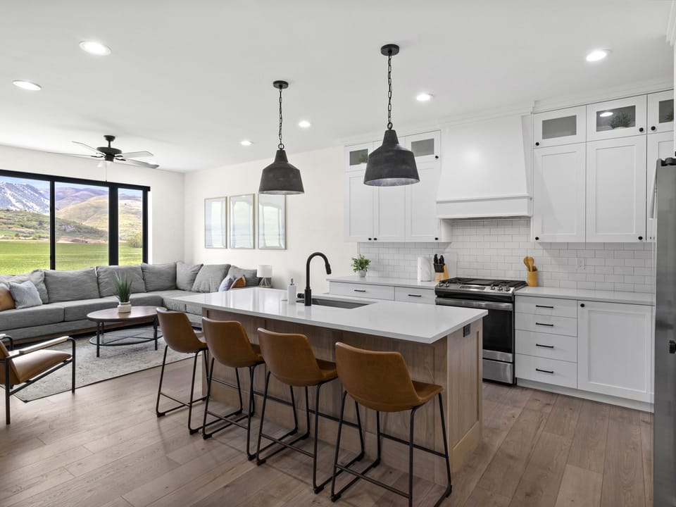 Fully Stocked Kitchen | Seating for 4 at the bar | Gas Stove | Dishwasher 