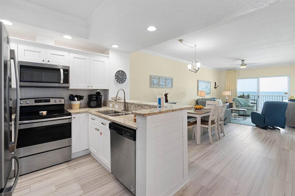 Kitchen, Dining, Living Area