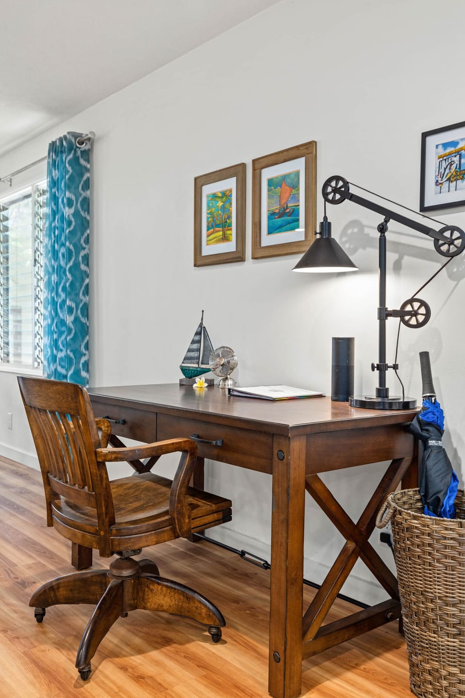 Work station in main living area next to Breakfast nook.