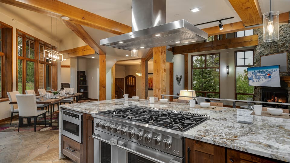 Large Island and gas range