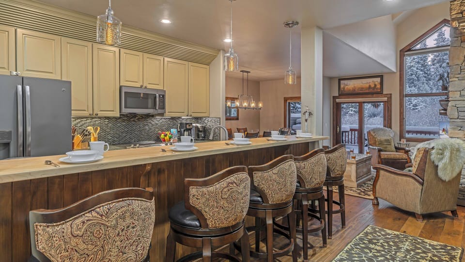 Kitchen bar seating on main level