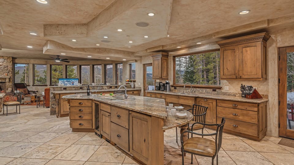 Grand kitchen with views