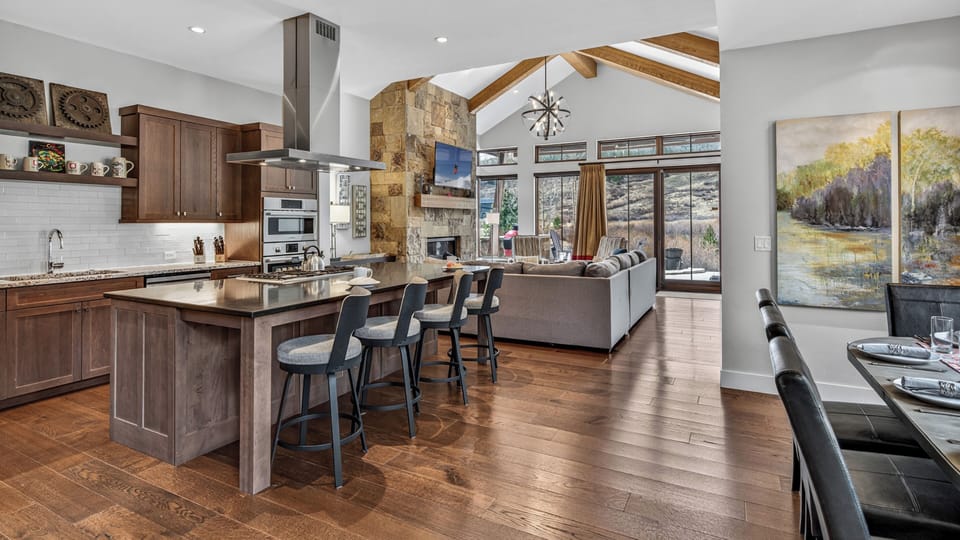 Great Room, Main Level - Open layout with kitchen and bar seating