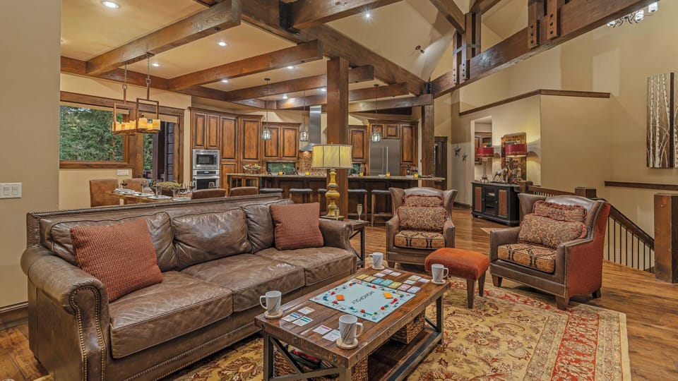Great room looking towards kitchen and dining area