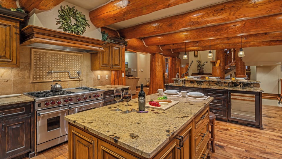 Fully stocked gourmet kitchen