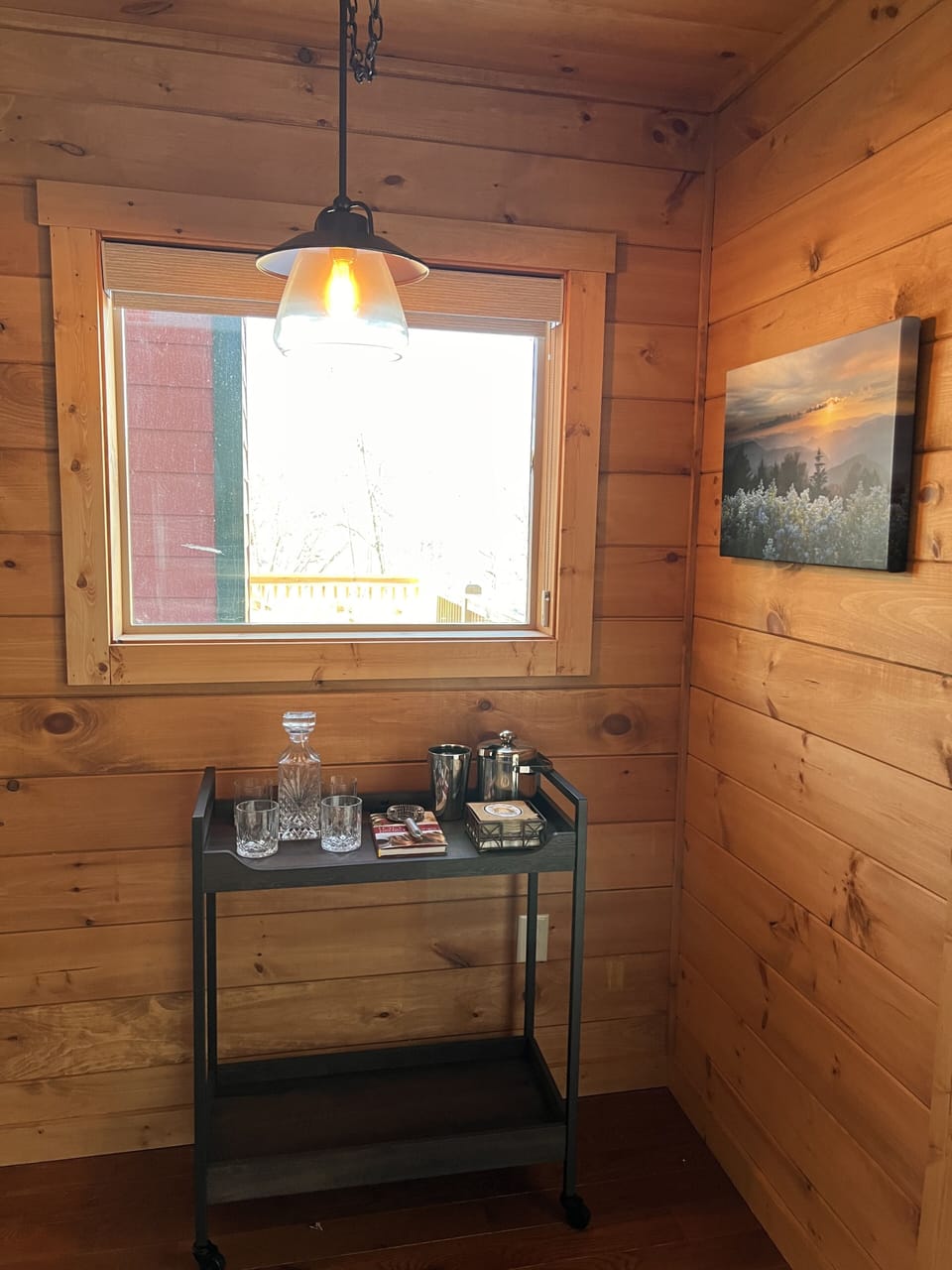 Rolling Bar located in the Kitchen for your use!