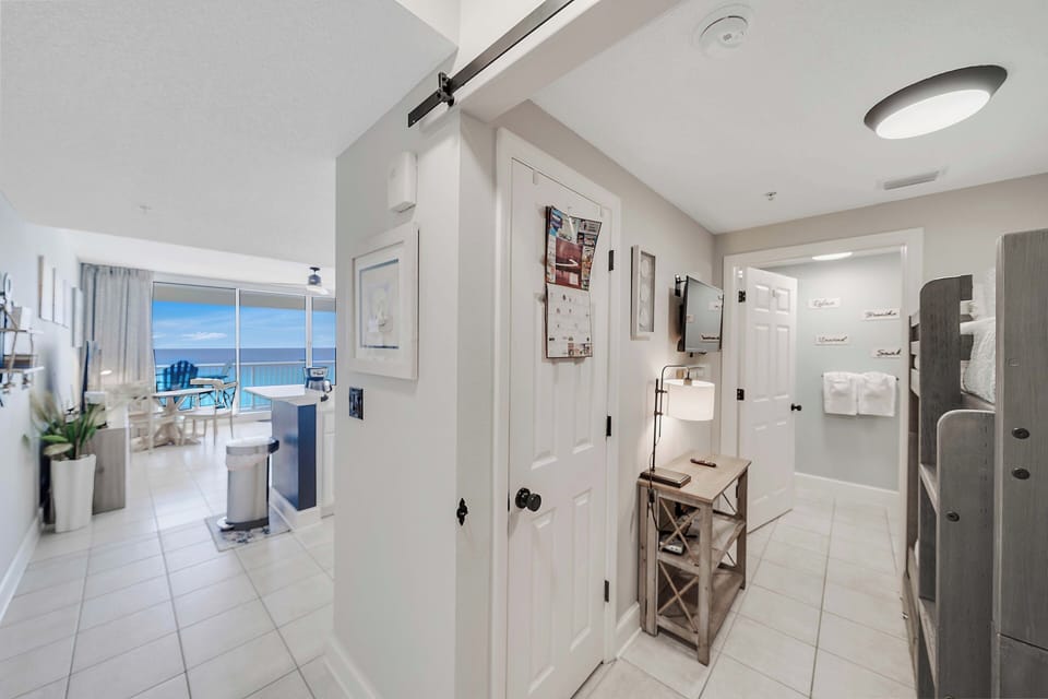 There is a bunk room, perfect for traveling with children, with its own television and ensuite bathroom with walk-in shower.
