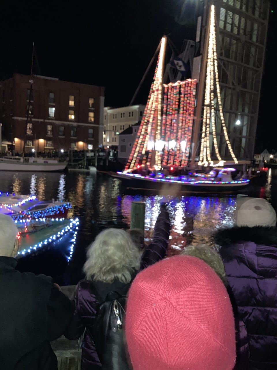 Mystic River Christmas boat parade.