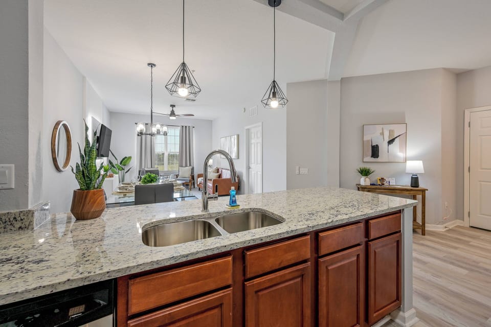 Kitchen island and sink