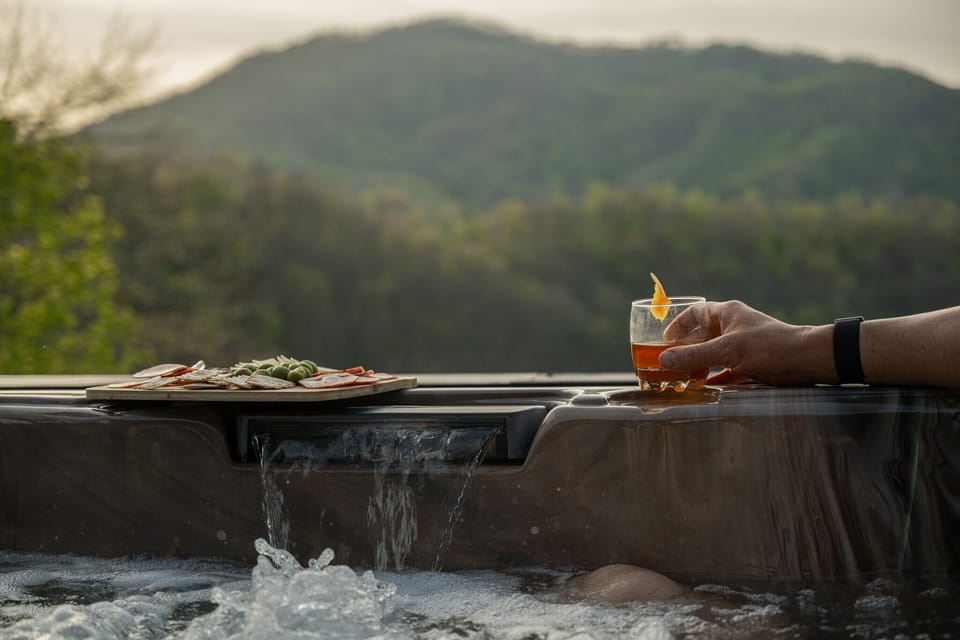 Indulge in a sunset soak in the 6-person hot tub with western mountain views.