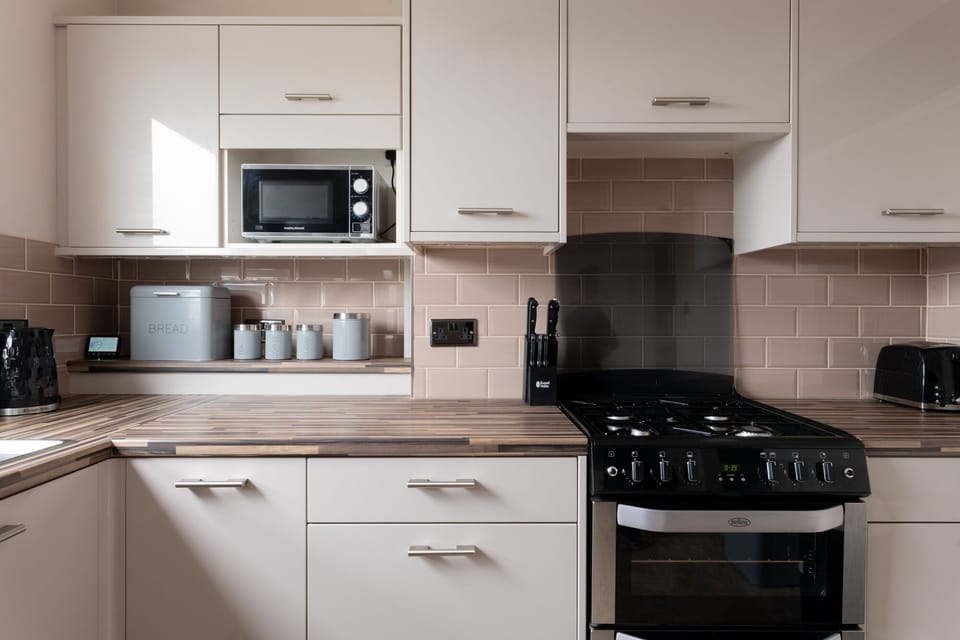 Kitchen view with amenities