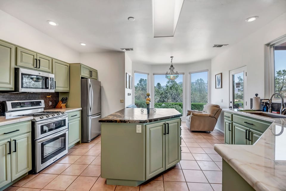 Spacious Kitchen with New Stainless Steel Appliances