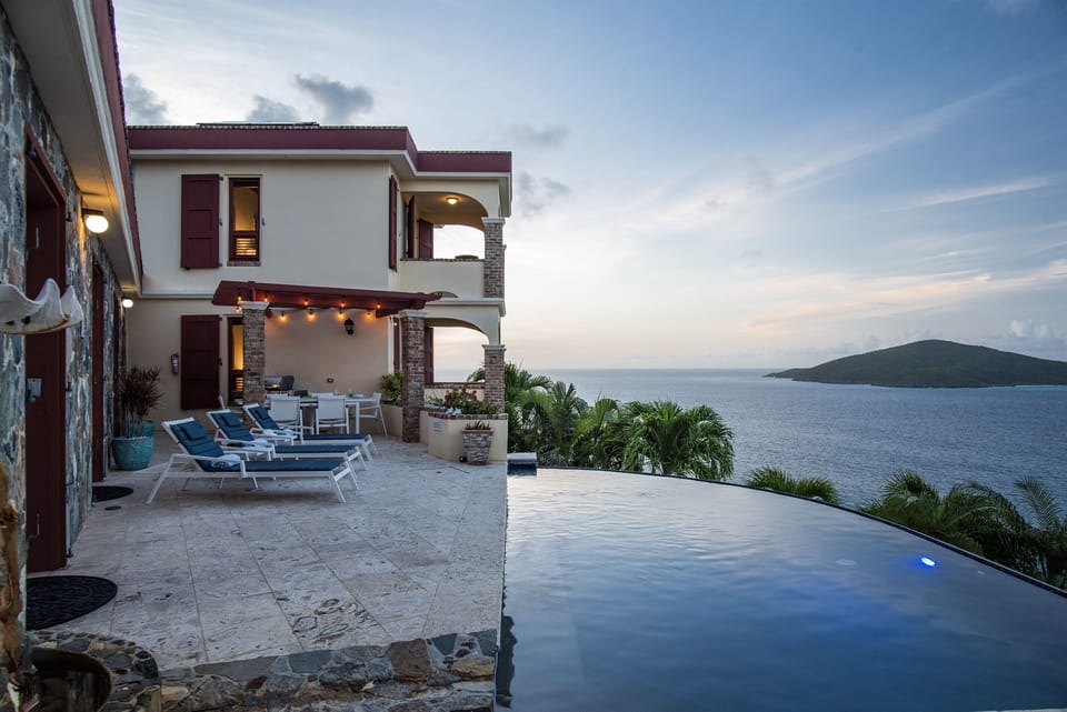 Main Terrace at Dusk. 