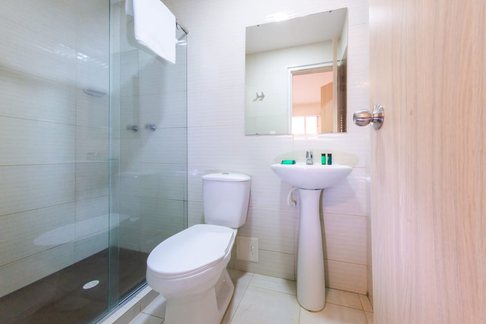 Double Room | Bathroom | Shower, designer toiletries, towels, soap