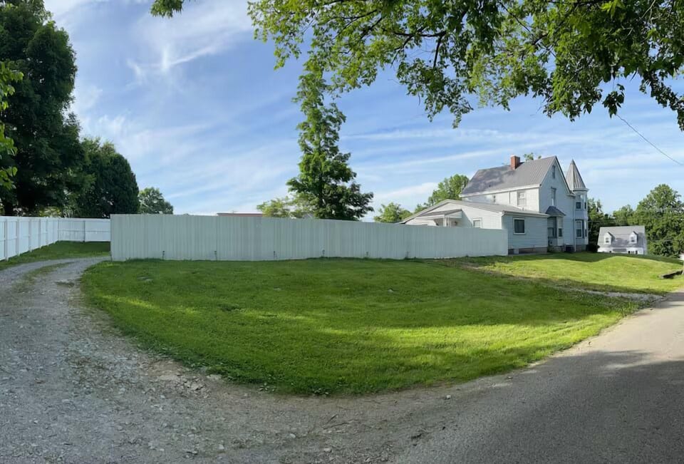 Entrance to the fenced in yard.