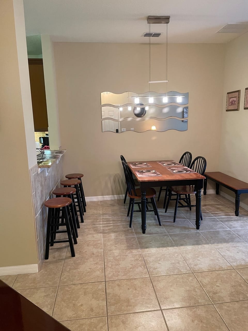 Dining area seats up to 10.