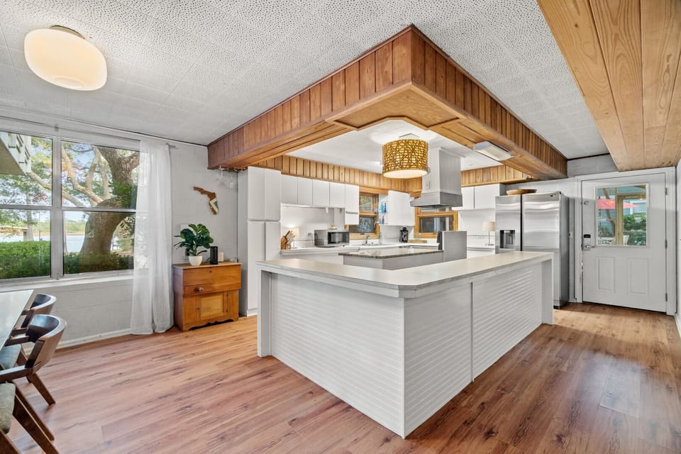 Large open kitchen with lots of storage.