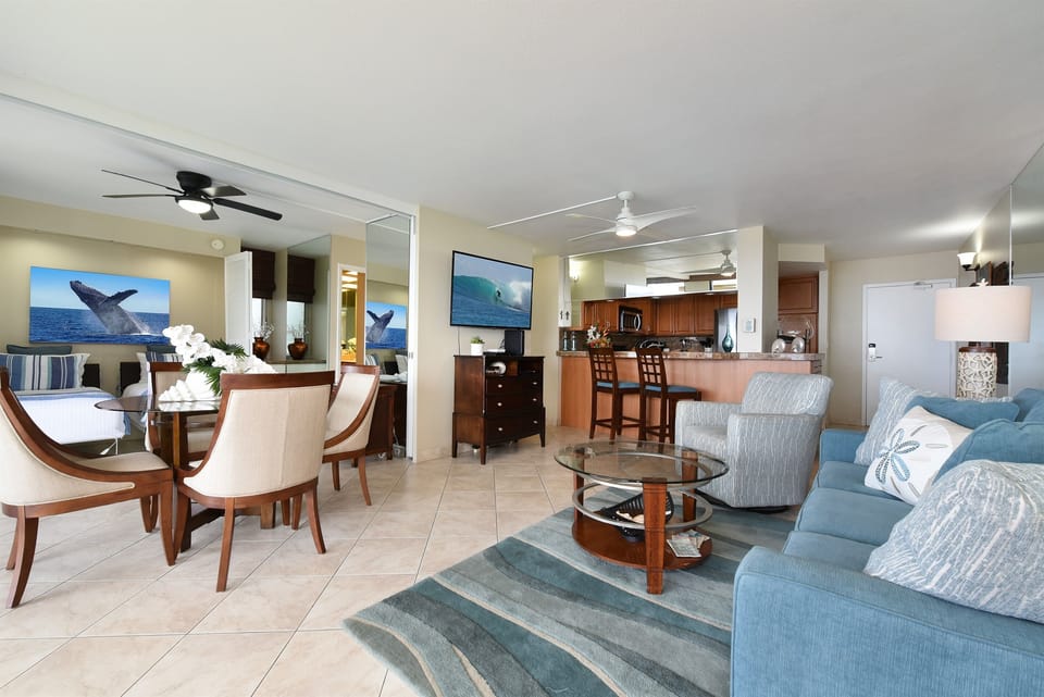 Pocket Doors to Separate Living Room and Sleeping Area