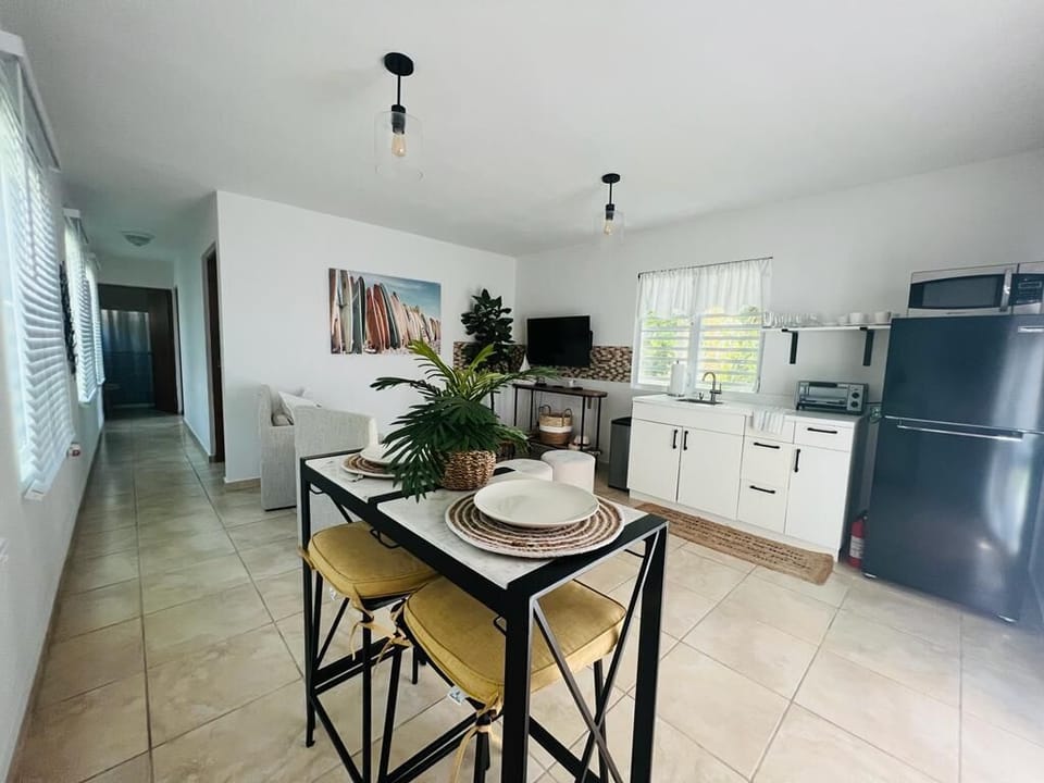 Apartment Dinning table and Kitchen area 