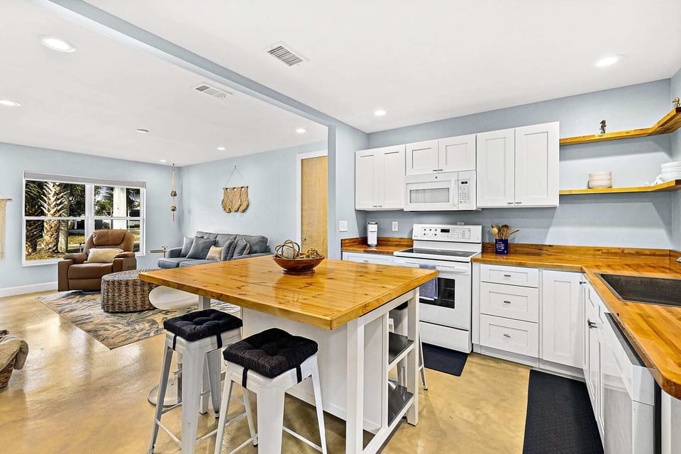 The kitchen comes fully equipped with everything you could need