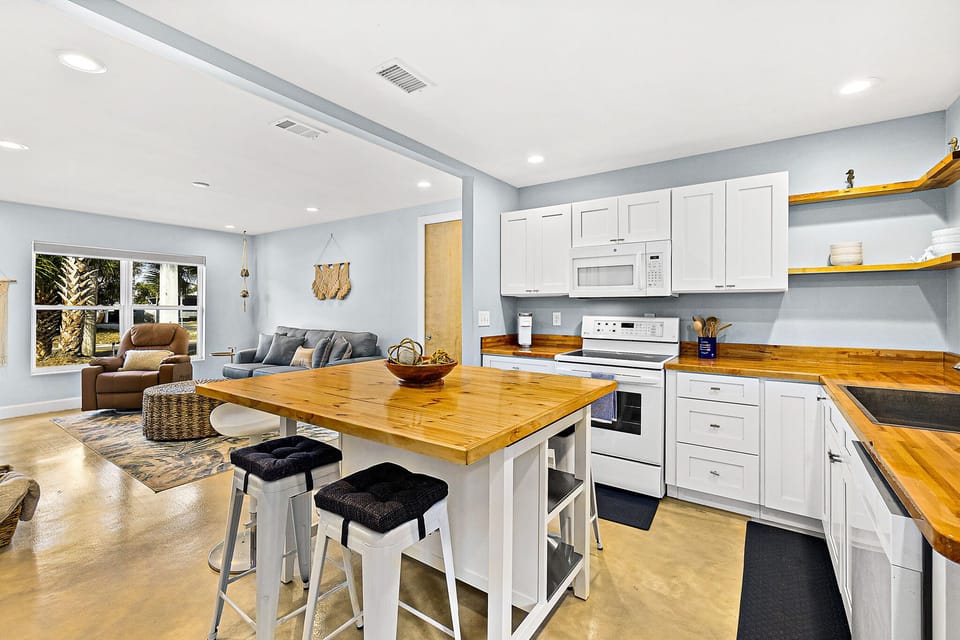 The kitchen comes fully equipped with everything you could need