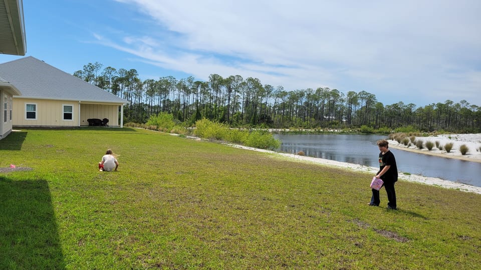private backyard, shared w main house