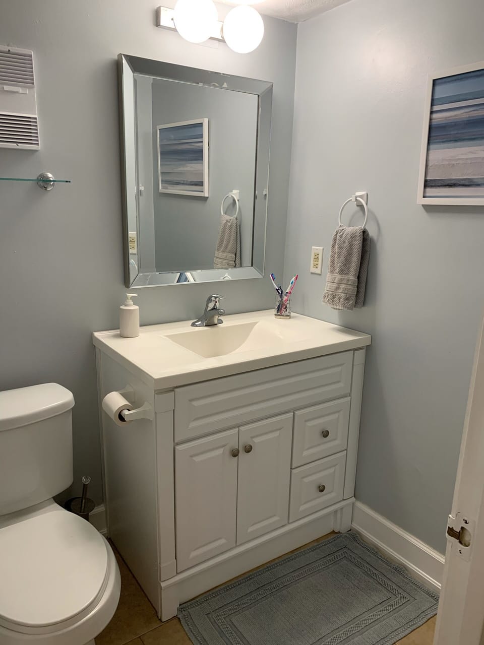 Hall bath with shower