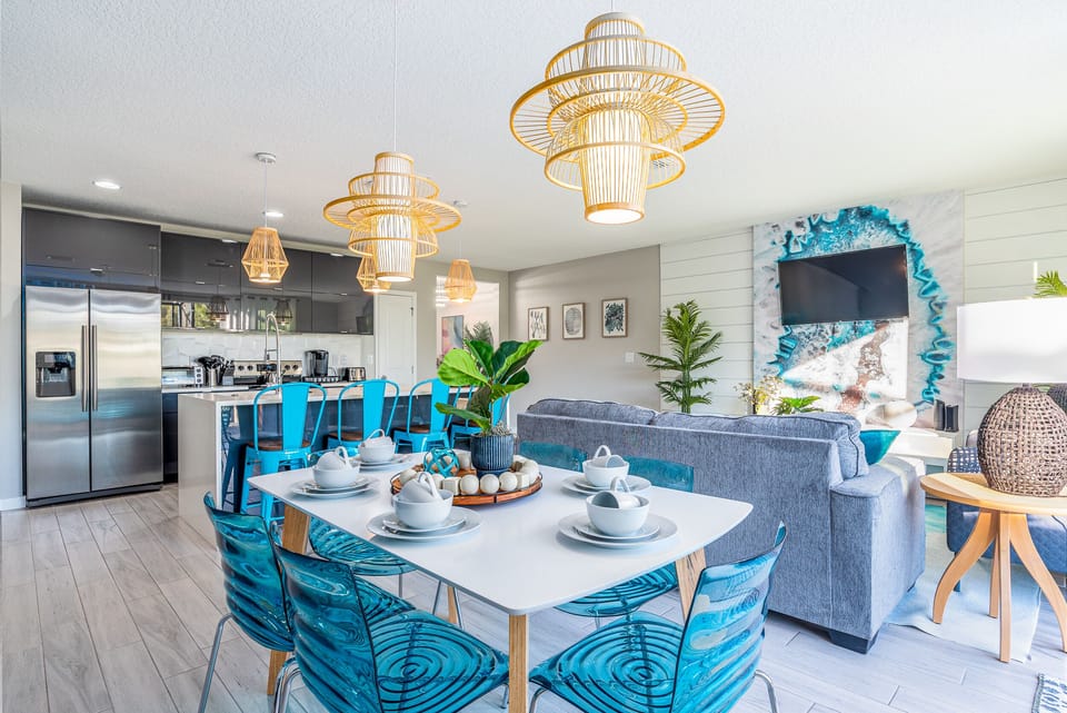 Colorful art inspired living area