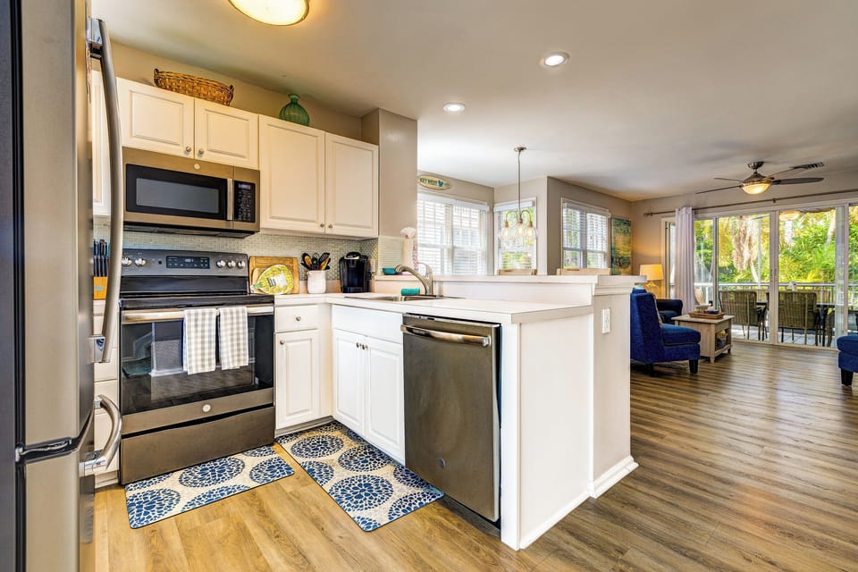 Enjoy a fully stocked kitchen with updated appliances