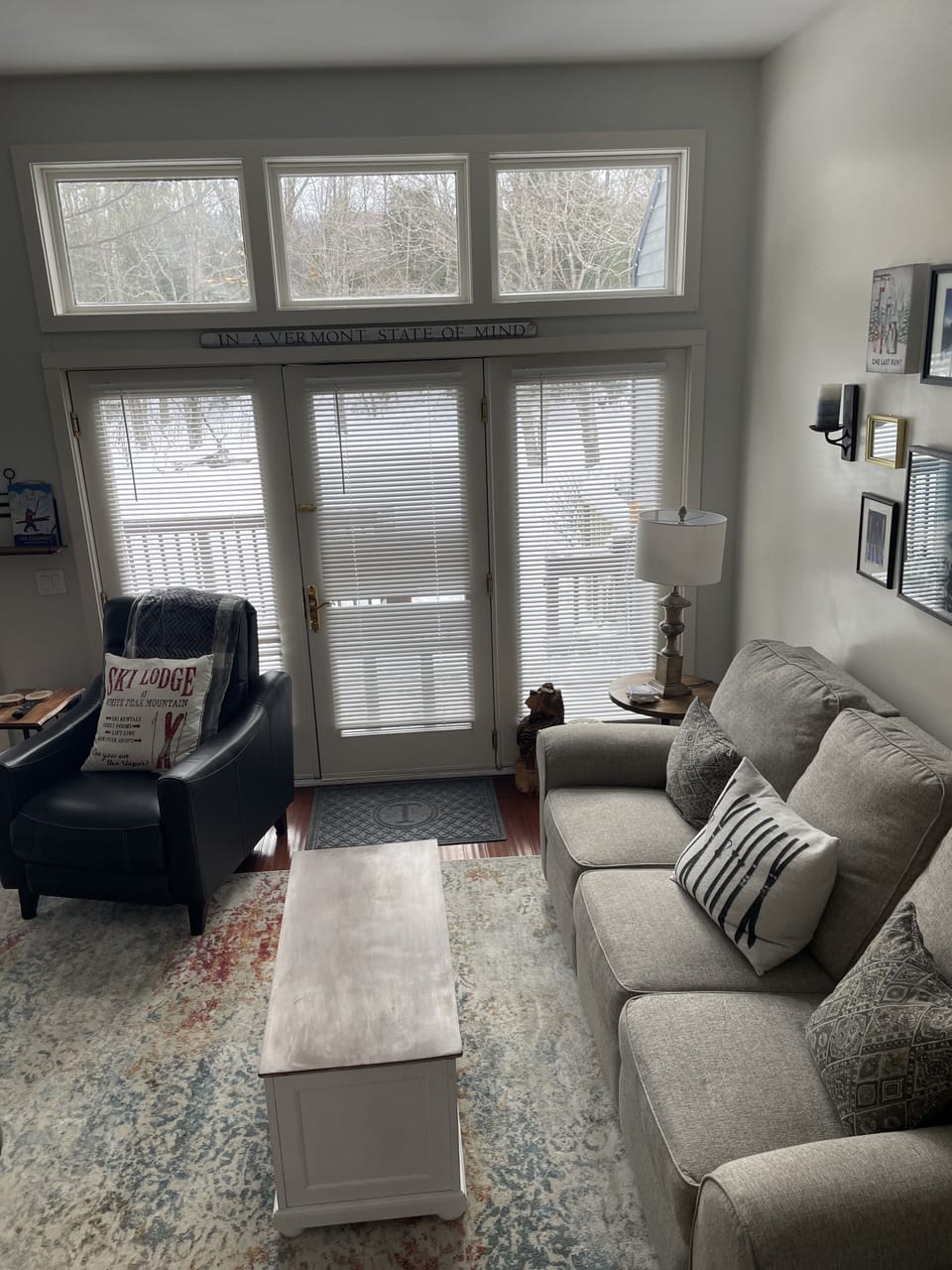 living room French doors to deck