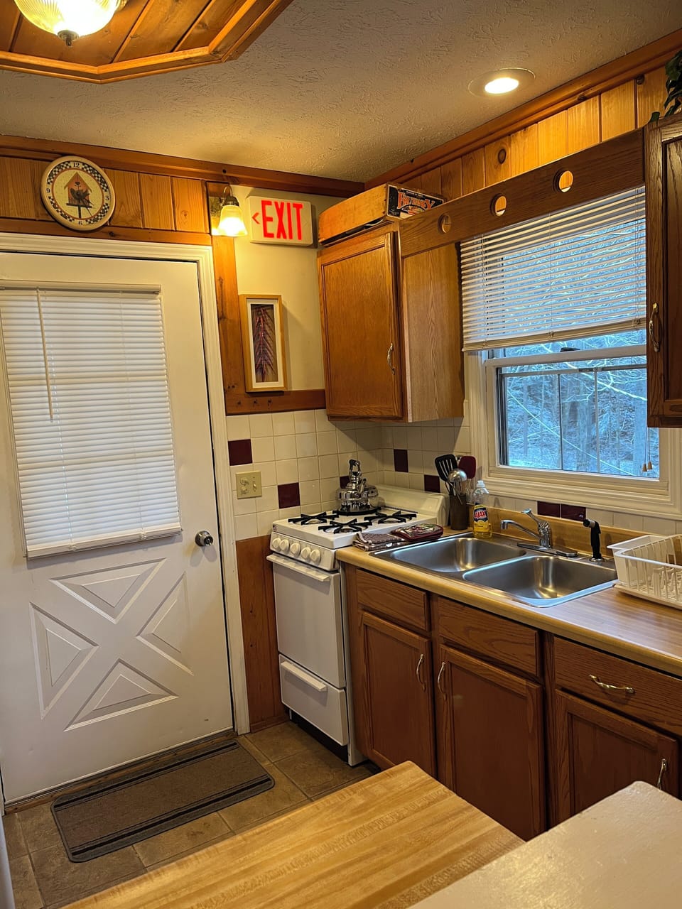 upstairs kitchen.
