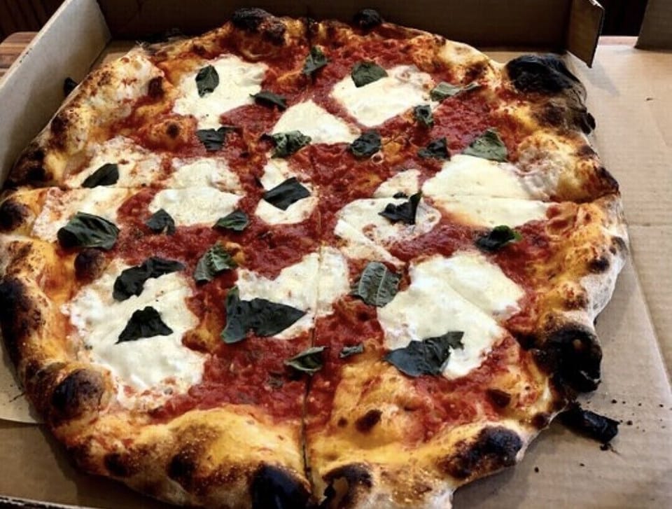 Wood fired pizza from Lincolnville General Store.